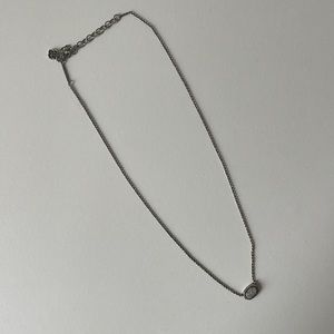 Kendra Scott mini Elisa gunmetal necklace with iridescent drusy